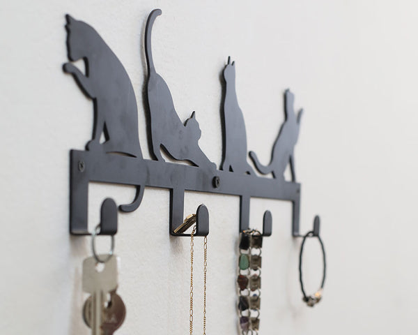 Cat Key Holder for Wall, Cats Key Rack, Animal Key Holder, Cat Key