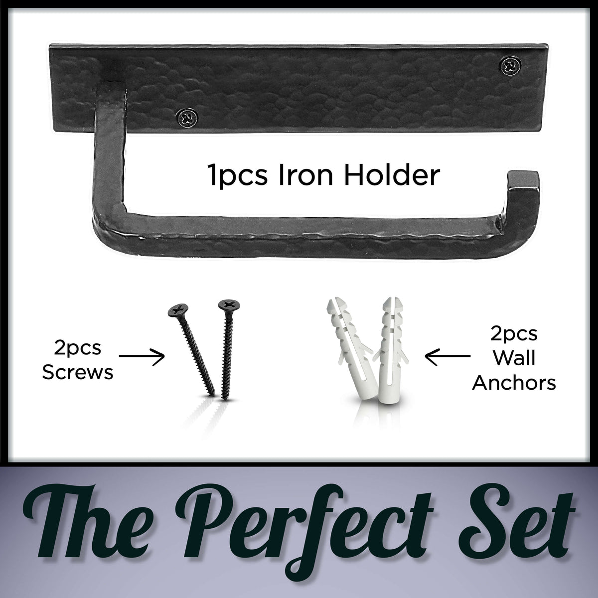 Wall Mounted Iron Toilet Paper Holder by Stur-De - Black