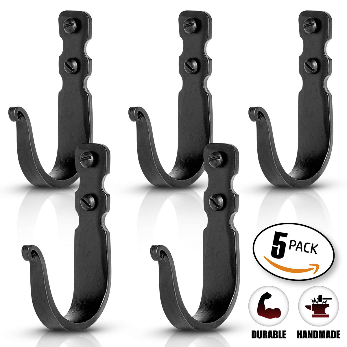 Basic Decorative Wrought Iron Wall Hooks by Stur-De