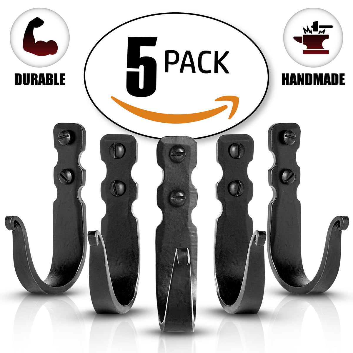 Basic Decorative Wrought Iron Wall Hooks by Stur-De