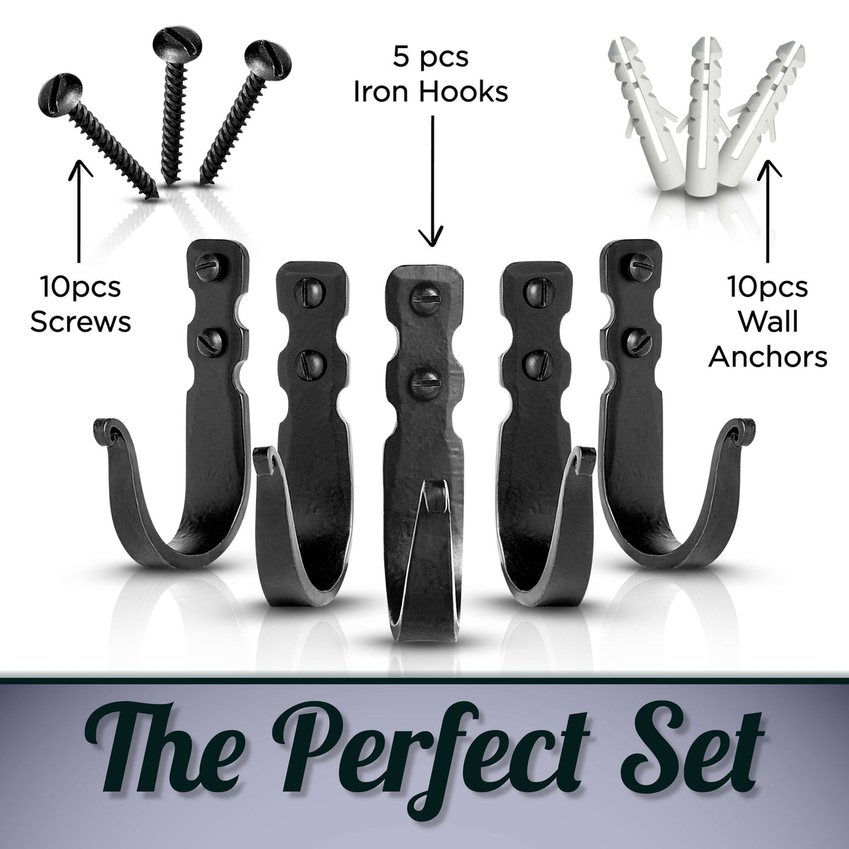 Basic Decorative Wrought Iron Wall Hooks by Stur-De