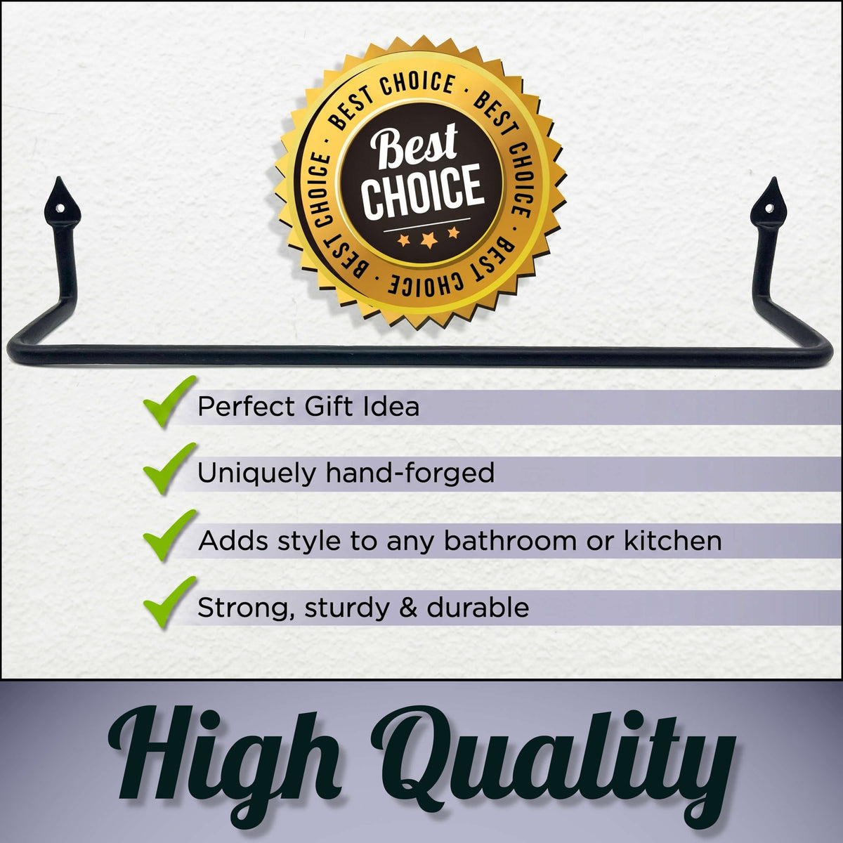 Handmade Wrought Iron Towel Holder MD17003 by Stur-De