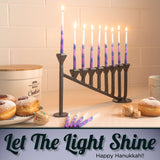 9 Candle Handmade Iron Chanukah Menorah 2 Bases Design by Stur-De