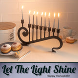 9 Candle Handmade Iron Chanukah Menorah by Stur-De