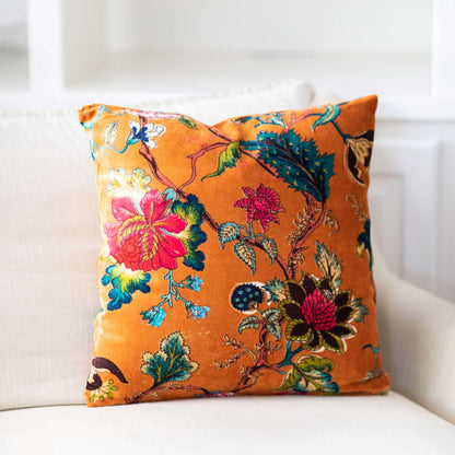 Colorful Soft Cotton Velvet Throw Pillow with Filling - Marie Décor