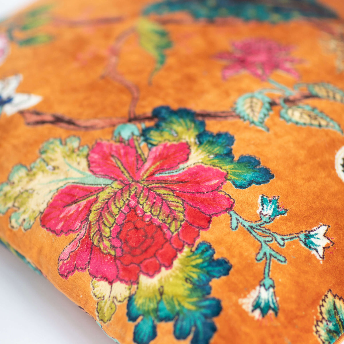 Colorful Soft Cotton Velvet Throw Pillow with Filling - Marie Décor