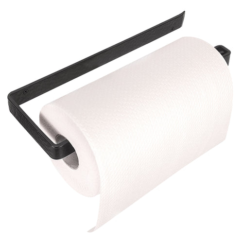 RTZEN Stylish Wall Paper Towel Holder | Black Decorative Wrought Iron Hanger | Wall Mount Fancy Paper Dispenser | Rod Metal Durable