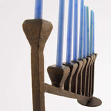 9 Candle Handmade Iron Chanukah Menorah 2 Bases Design by Stur-De - Marie Décor