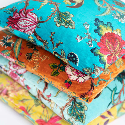 Colorful Soft Cotton Velvet Throw Pillow with Filling - Marie Décor