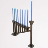 9 Candle Handmade Iron Chanukah Menorah 2 Bases Design by Stur-De - Marie Décor