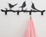 4 Hooks Wall Mounted Holder with Bird Décor - Marie Décor