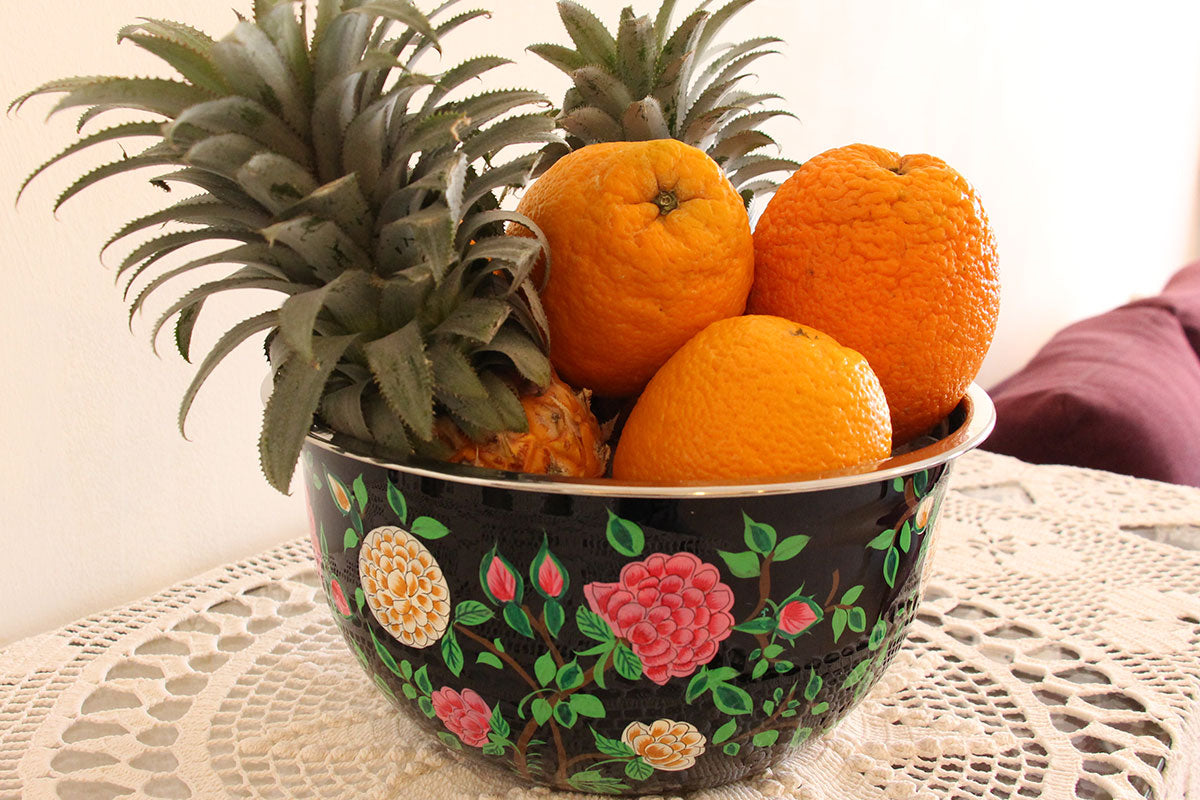 Hand Painted Stainless Steel Decorative Bowl - Marie Décor