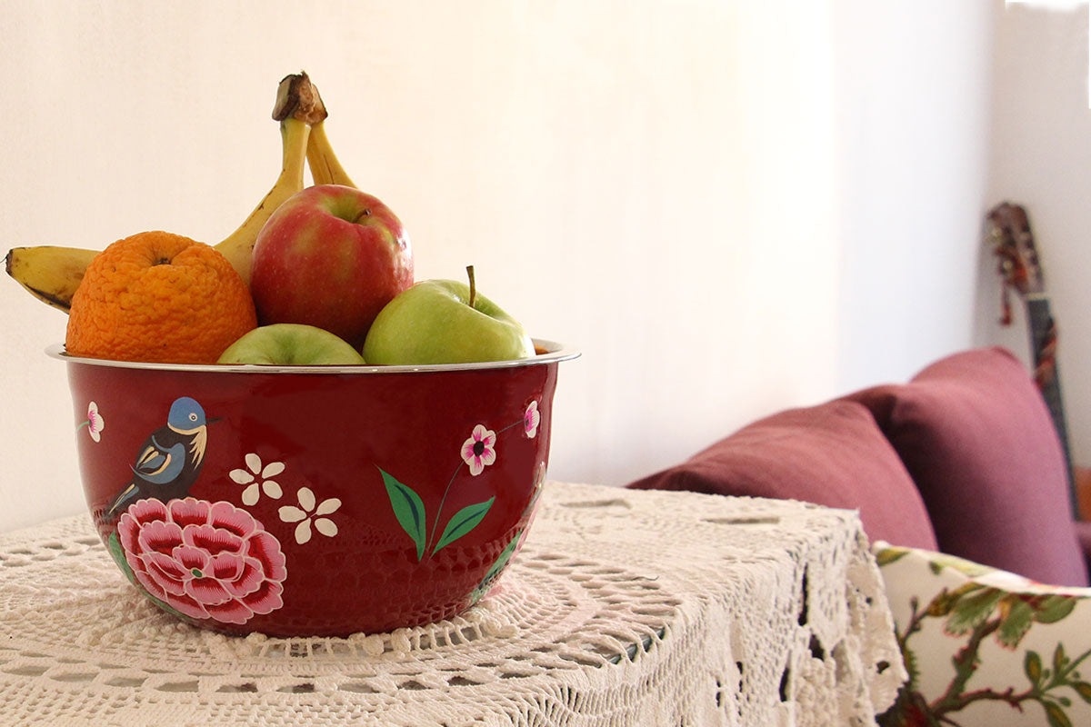 Hand Painted Stainless Steel Decorative Bowl - Marie Décor