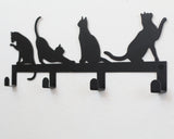 4 Hooks Wall Mounted Holder with Cat Décor - Marie Décor