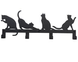 4 Hooks Wall Mounted Holder with Cat Décor - Marie Décor