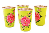 Hand Painted Stainless Steel Cold Drinking Cups - set of 4 - Marie Décor