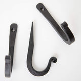 Handcrafted Basic Wrought Iron Wall Hooks - Set Of 3 - Marie Décor