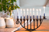 9 Candle Handmade Iron Chanukah Menorah Flat Base by Stur-De - Marie Décor