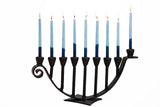 9 Candle Handmade Iron Chanukah Menorah Flat Base by Stur-De - Marie Décor