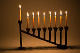 9 Candle Handmade Iron Chanukah Menorah 2 Bases Design by Stur-De - Marie Décor