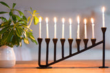 9 Candle Handmade Iron Chanukah Menorah 2 Bases Design by Stur-De - Marie Décor