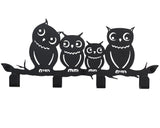 4 Hooks Wall Mounted Holder with Owl Décor - Marie Décor