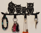 4 Hooks Wall Mounted Holder with Owl Décor - Marie Décor