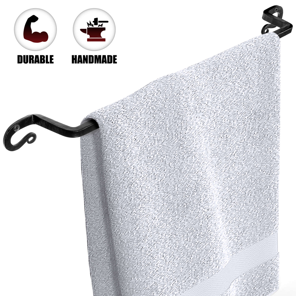 Handmade Wrought Iron Towel Holder by Stur-De - Marie Décor