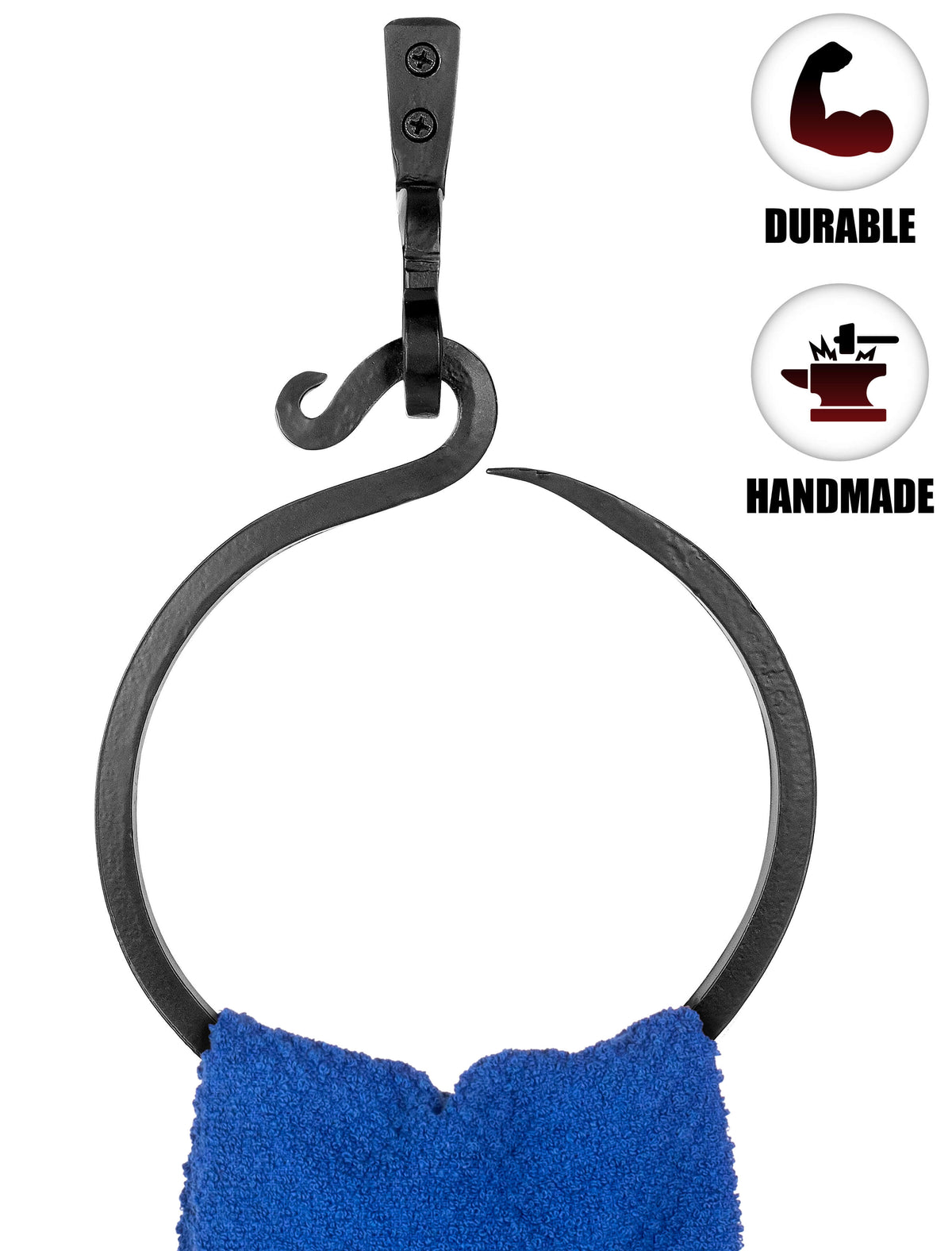 Handmade Wrought Iron Towel Ring Holder by Stur-De - Marie Décor