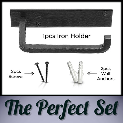 Wall Mounted Iron Toilet Paper Holder by Stur-De - Black