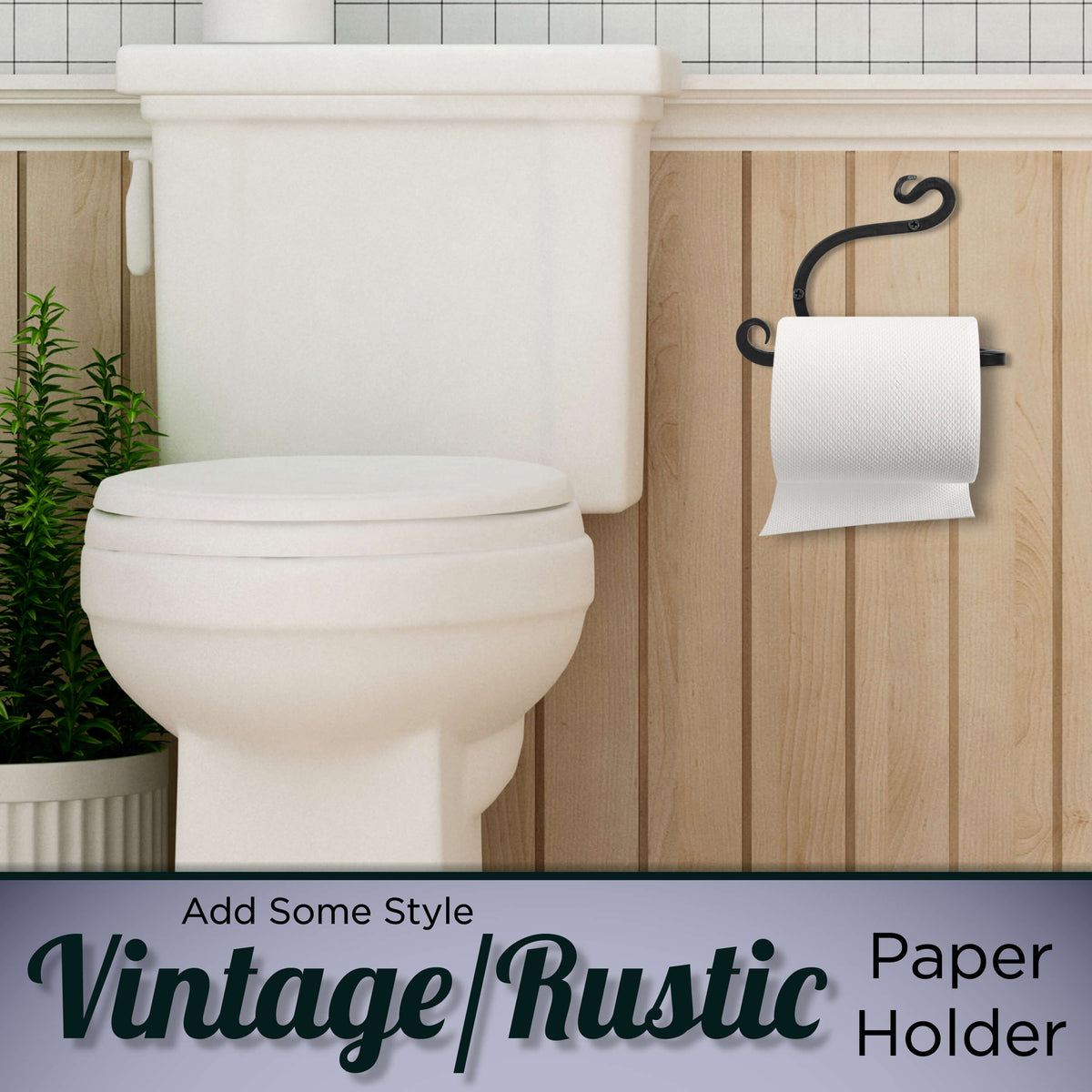 Wrought Iron Wave Design Toilet Paper Holder by Stur-De