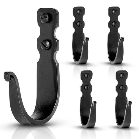 Heavy Duty Wall Hooks 10 Pack Black Double Hook For Towels Robes And-481284