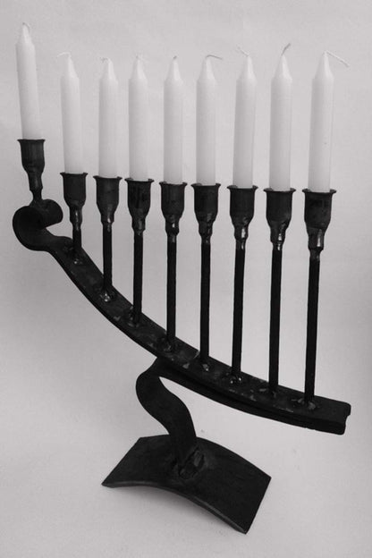 9 Candle Handmade Iron Chanukah Menorah by Stur-De - Marie Décor